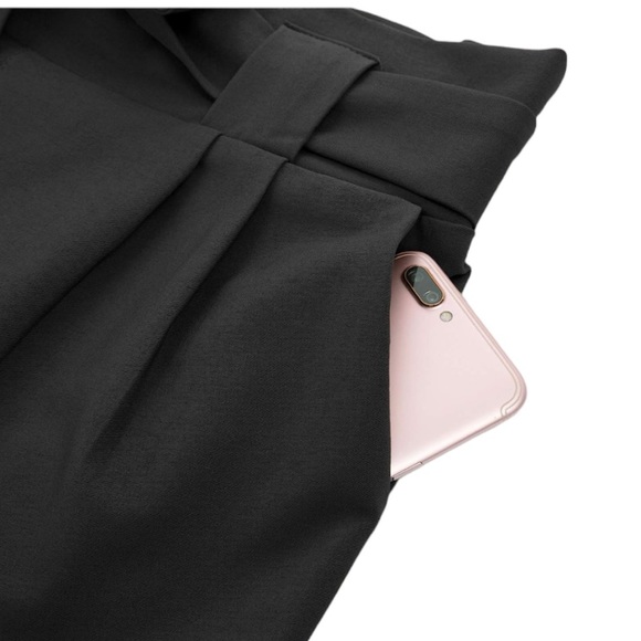 Black Casual High Waist Pencil Pants with Bow-Knot Pockets Size Medium. - Picture 4 of 8